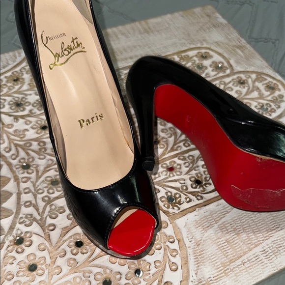 Christian Louboutin Black and Red Heels - Picture 4 of 7